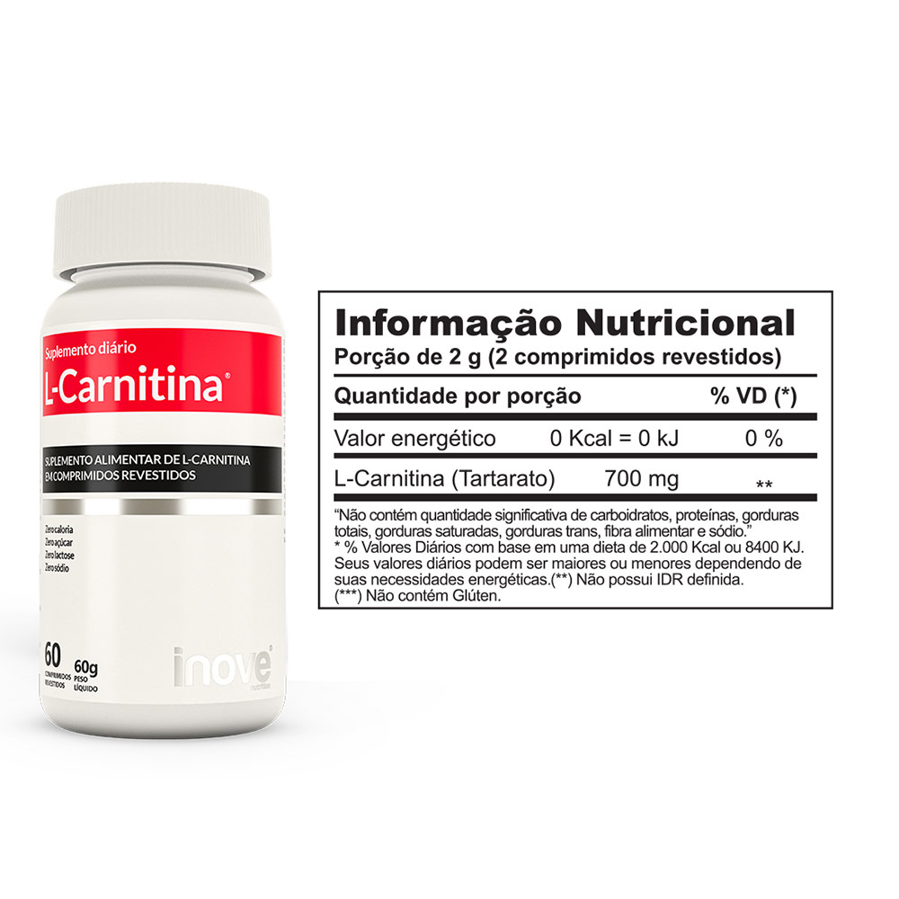 Kit Termogênico: 01 L-Carnitina L-Tartarato + 01 Picolinato de Cromo + Thermogenize - Inove Nutrition