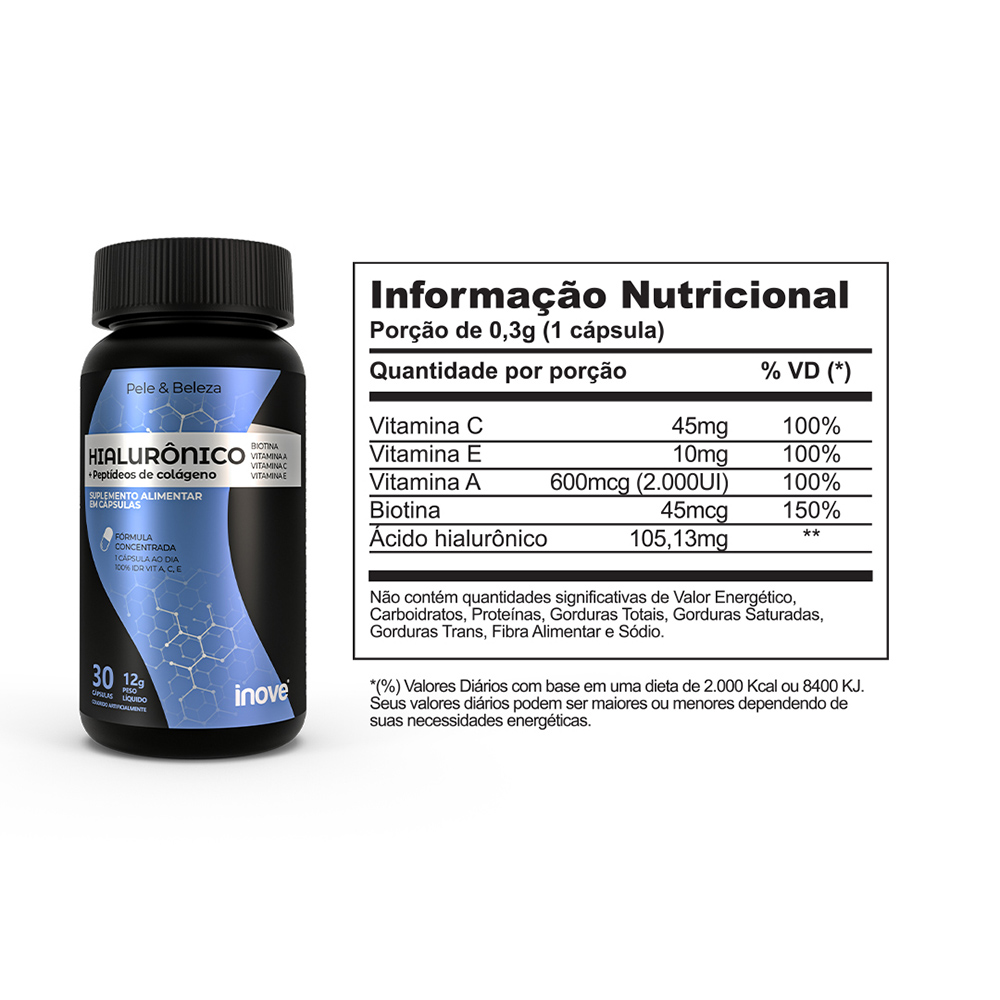 Kit Testofemme 60 cápsulas + Ácido Hialurônico 30 cápsulas - Ganhe 1 Copo c/ Canudo Inove Nutrition
