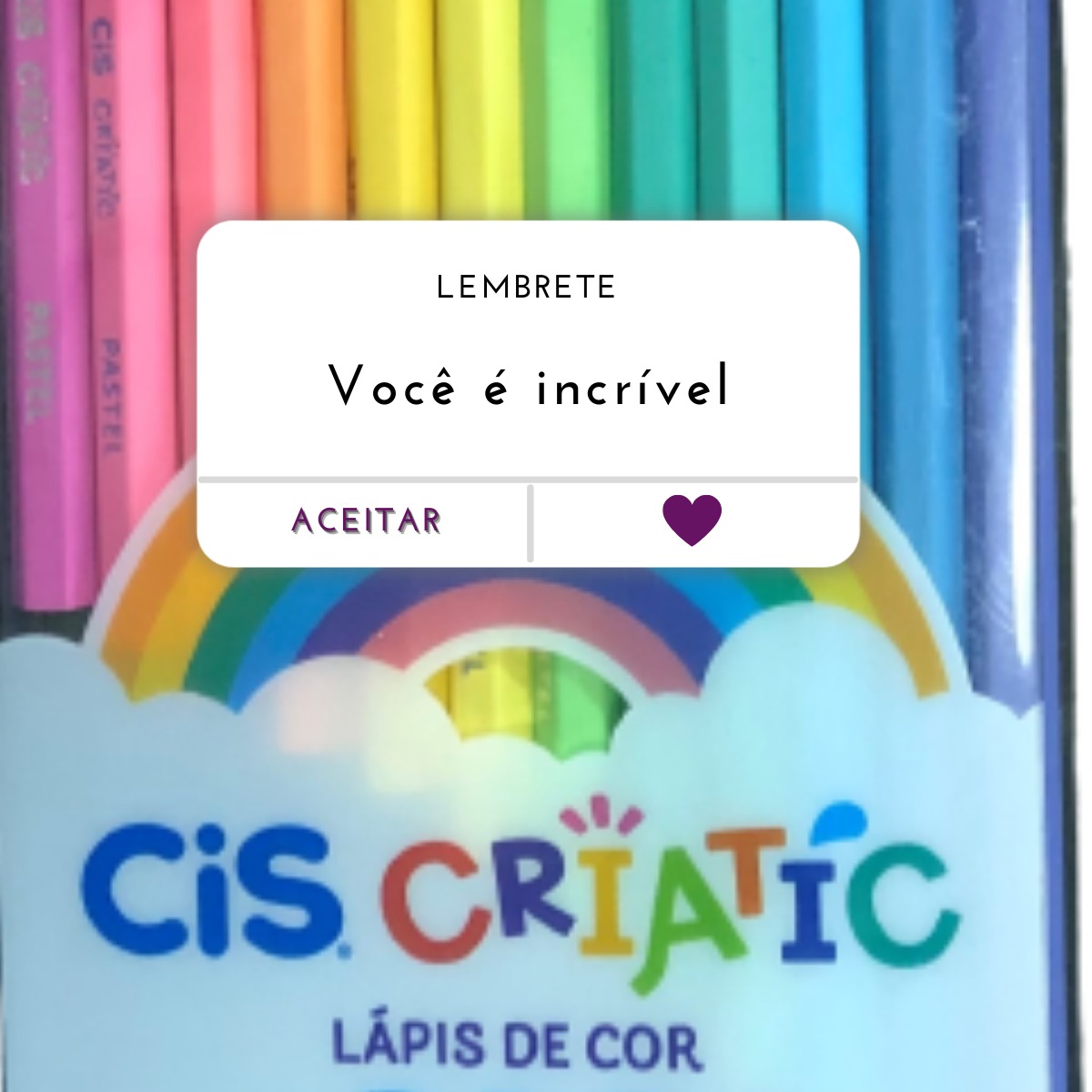Lápis de cor tons pastel CIS Criatic - 12 cores  - Galvocalhas