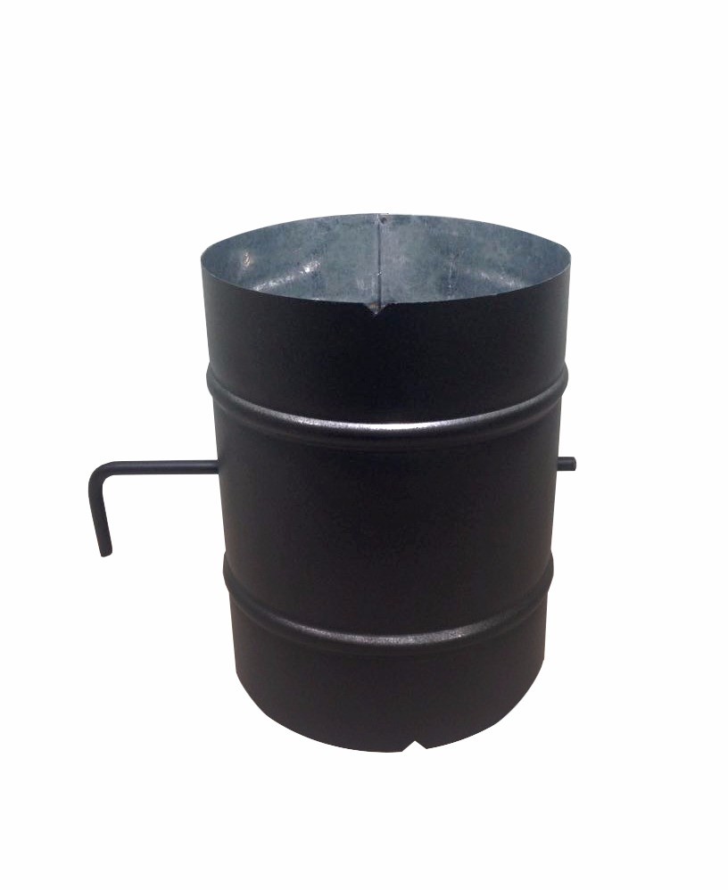 Registro / dumper preto para chaminé de 150 mm de diâmetro - Galvocalhas