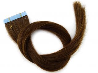 Faixa Mega Hair Fita Adesiva Cabelo Humano Premium Loiro Escuro Dourado - 65cm 30g