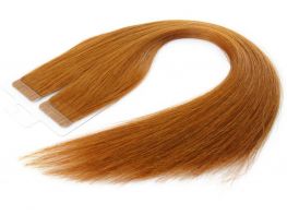 Mega Hair Fita Adesiva Cabelo Humano Premium Ruivo #67 - 20 peças 45cm 40g 