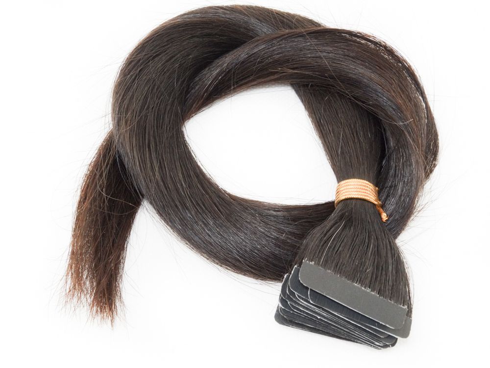 Mega Hair Fita Adesiva Cabelo Humano Classic Castanho Escuro Natural - 20 peças 55cm 50g
