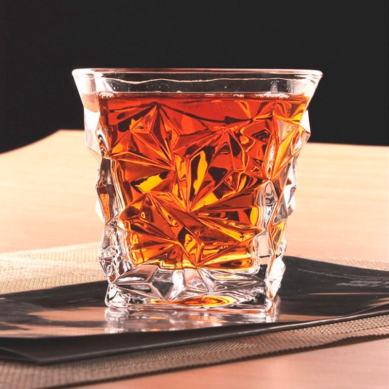 Jogo 6 Copos Baixo Whisky 3D Vidro 270ml BartenderStore