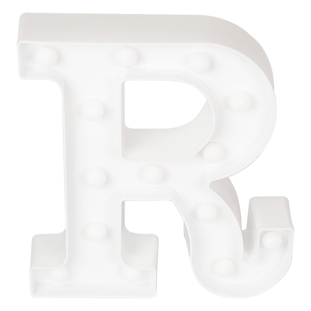 Letreiro Luminoso Branco Letra "R" 22cm