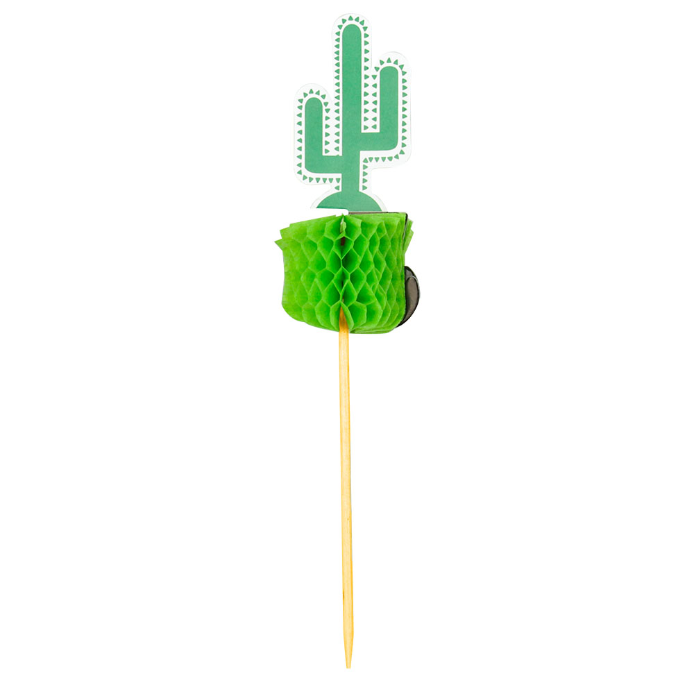 Palito Cactus Decorativo Para Drinks Pacote Com 6pcs