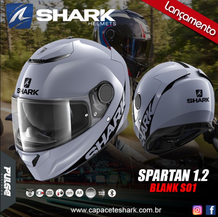 CAPACETE SHARK SPARTAN 1.2 BLANK SAK