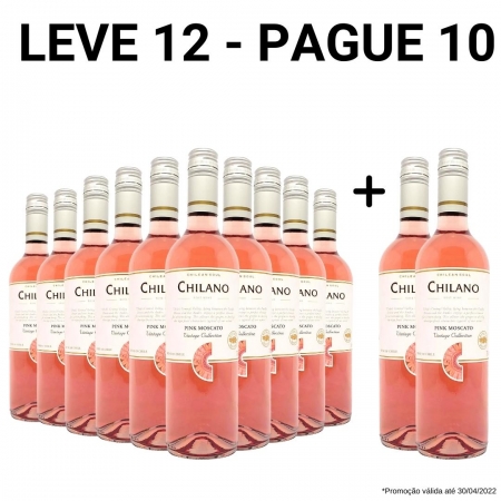 LEVE 12 - PAGUE 10 | Vinho Rosé Chilano Pink Moscato Vintage Collection - 750ml -