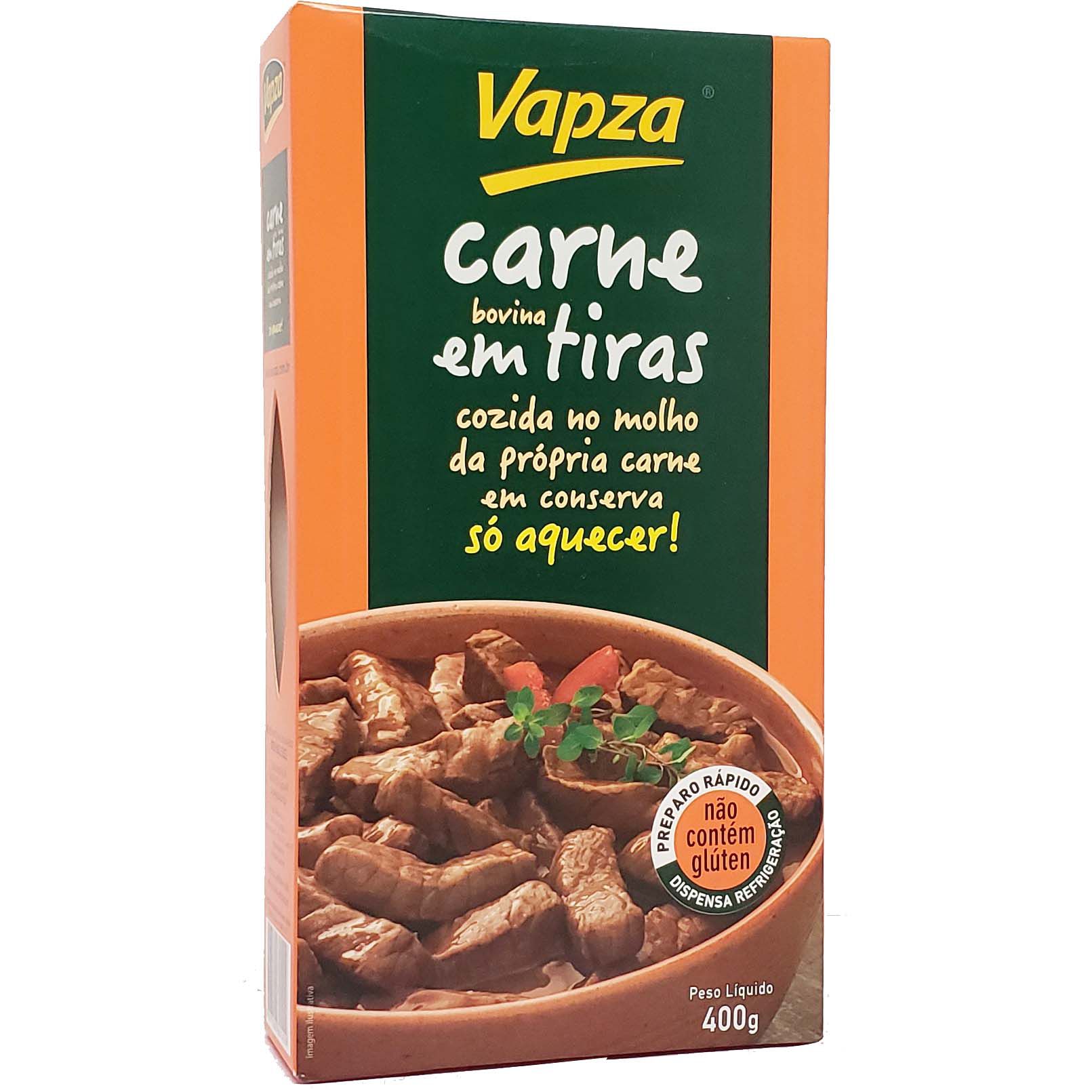 Carne Bovina Em Tiras Cozida Vapza - 400g -