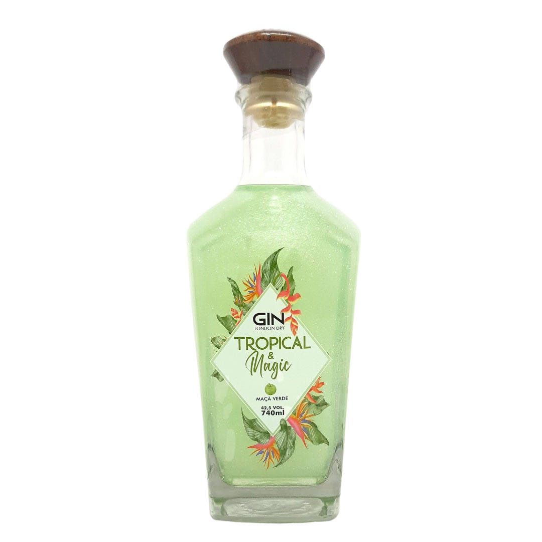 Gin London Dry Tropical & Magic Maça Verde - 740ml -