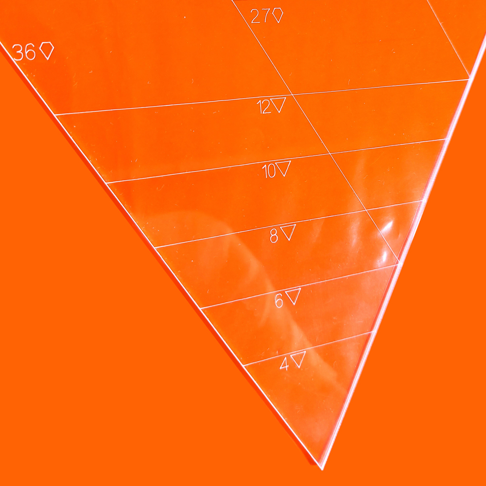 Régua Patchwork  Triangulo - Hexágono - Diamante - Cristal
