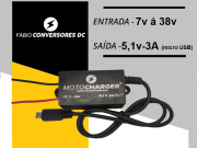 AU 19 - Conversor DC/DC 12 ou 24V para 5V-3A MICRO USB COMPATIBILIDADE V8