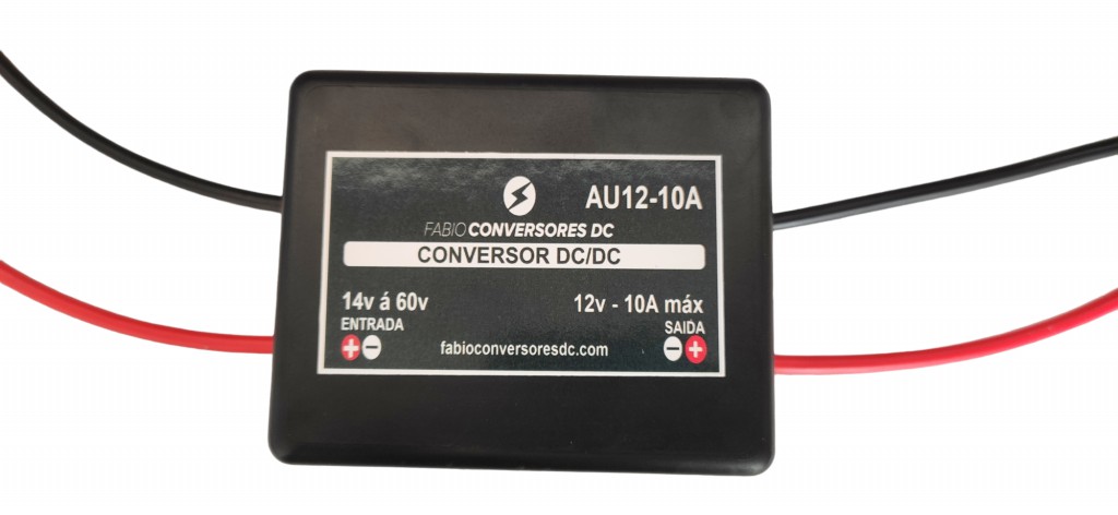 AU 12(10A) - Conversor DC/DC 48V (14v á 60v) para 12V- até 10A