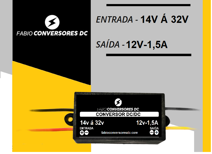 AU 14 (1,5A) - Conversor DC/DC  24v para 12V - 1,5A