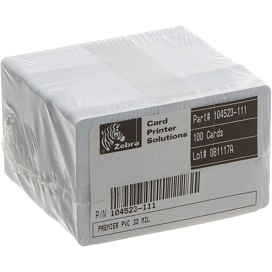 Kit Cartões PVC Branco ISO CR80 - 500 unidades - Zebra
