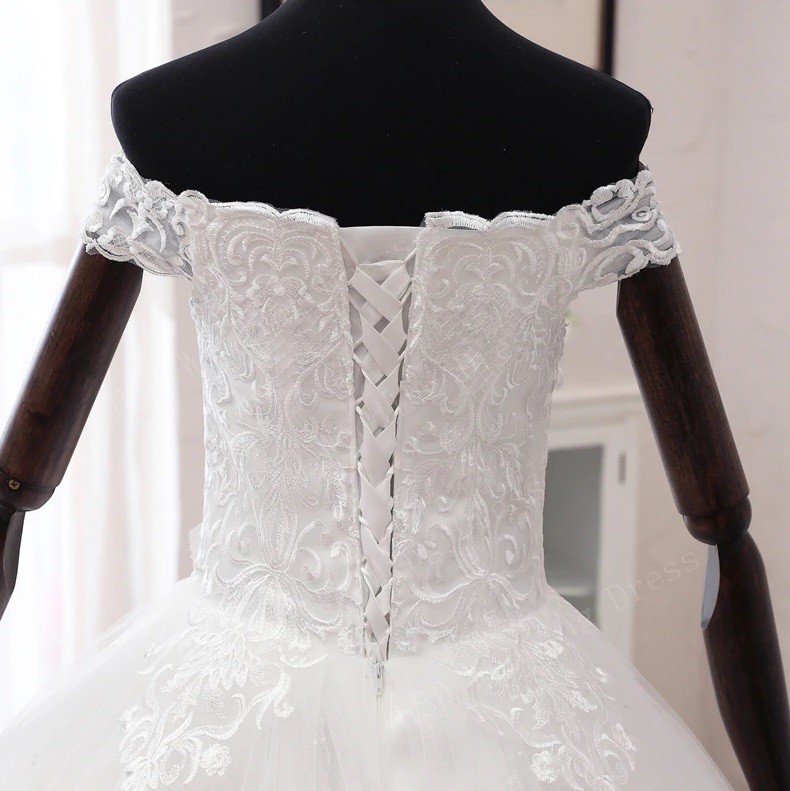 Vestido de Noiva Alessandra Ombro a Ombro Off White
