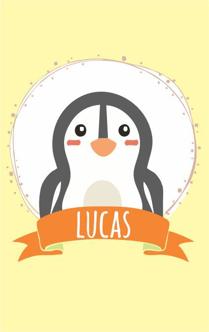 Mini Placa de Madeira Personalizada - Pinguim Baby