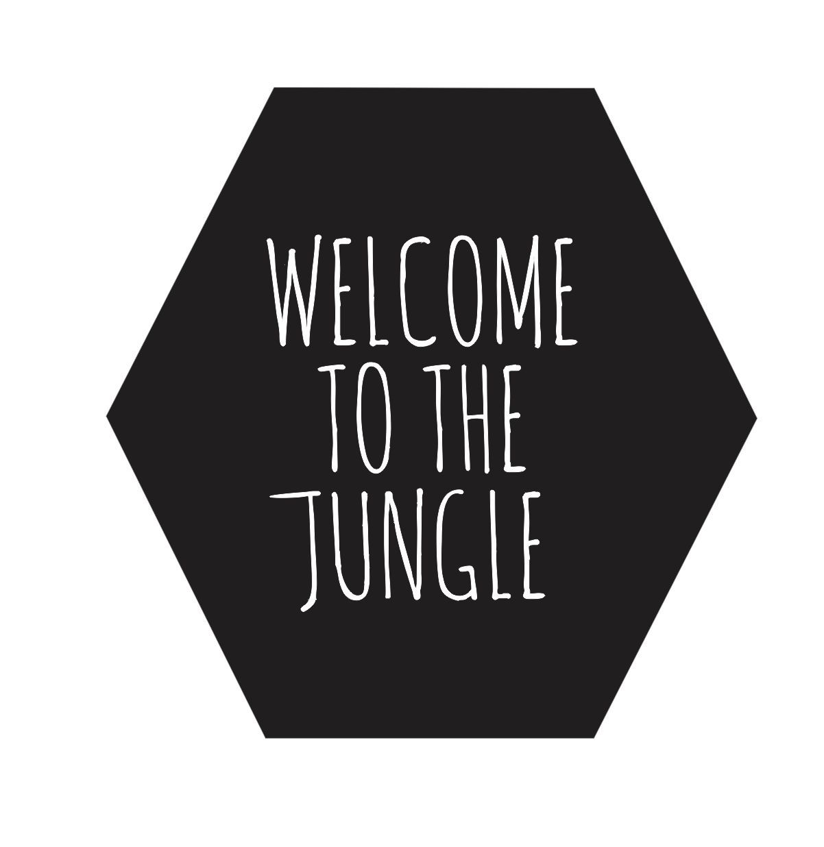 Quadro Hexagonal Escandinavo -  Welcome to the Jungle