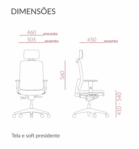 Cadeira Brizza Soft Presidente Giratória com Apoio de Cabeça Braços 3D e Base em Alumínio