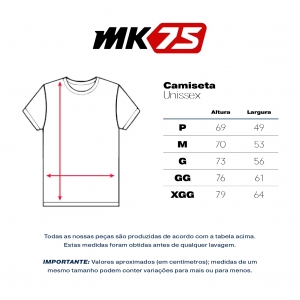 Camiseta MK75 Tradicional (Unissex) - VW GOL GT Branca