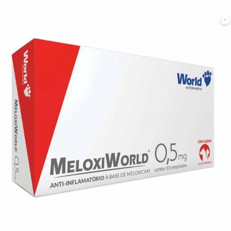 Anti-Inflamatório MeloxiWorld 0,5 mg para Cães e Gatos de 5 Kg