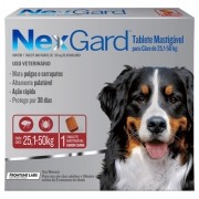 Antipulgas e Carrapatos p/ Cães Nexgard 25,1 a 50kg - Caixa com 3 tabletes mastigáveis