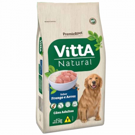 Ração Premier Vitta Natural Frango e Arroz para Cães Adultos de Porte Médio e Grande