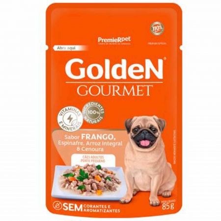 Ração Úmida Golden Gourmet Sabor Frango para Cães Adultos de Porte Pequeno 85g