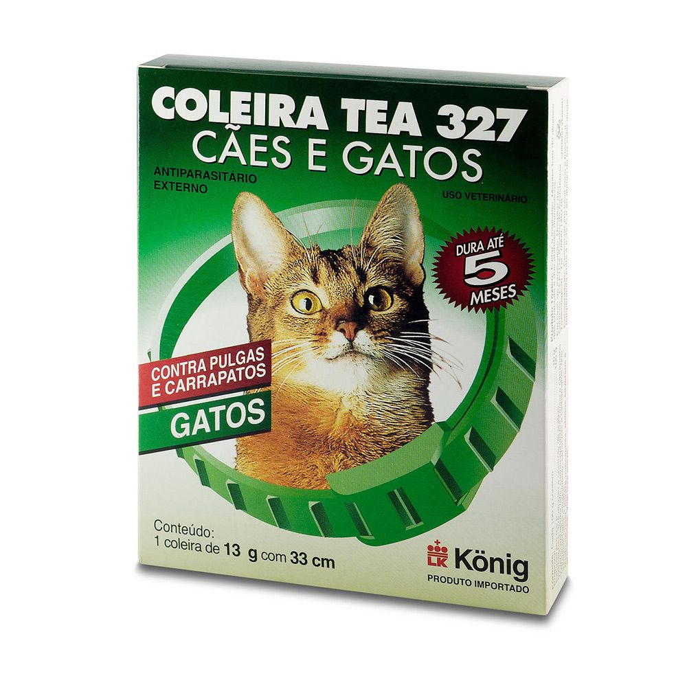 Coleira Antiparasitária Tea 327 para Gatos - 33cm