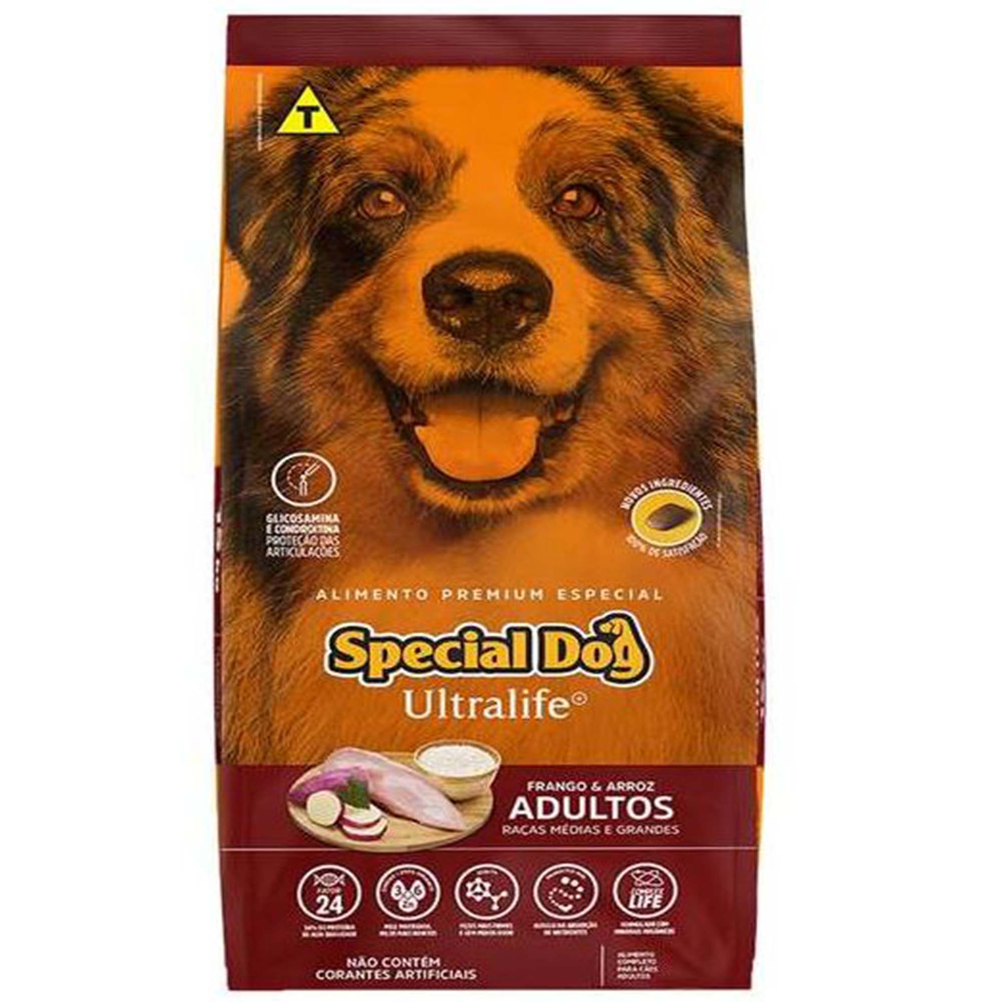 Ração Special Dog Ultralife Frango e Arrroz - Cão Adulto de Raça Média e Grande