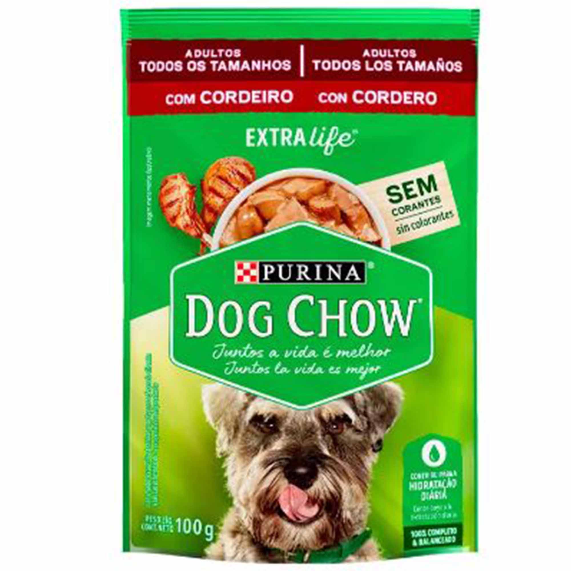 Ração Úmida Dog Chow Cordeiro Sachê para Cães Adultos de Raças Pequenas 100g