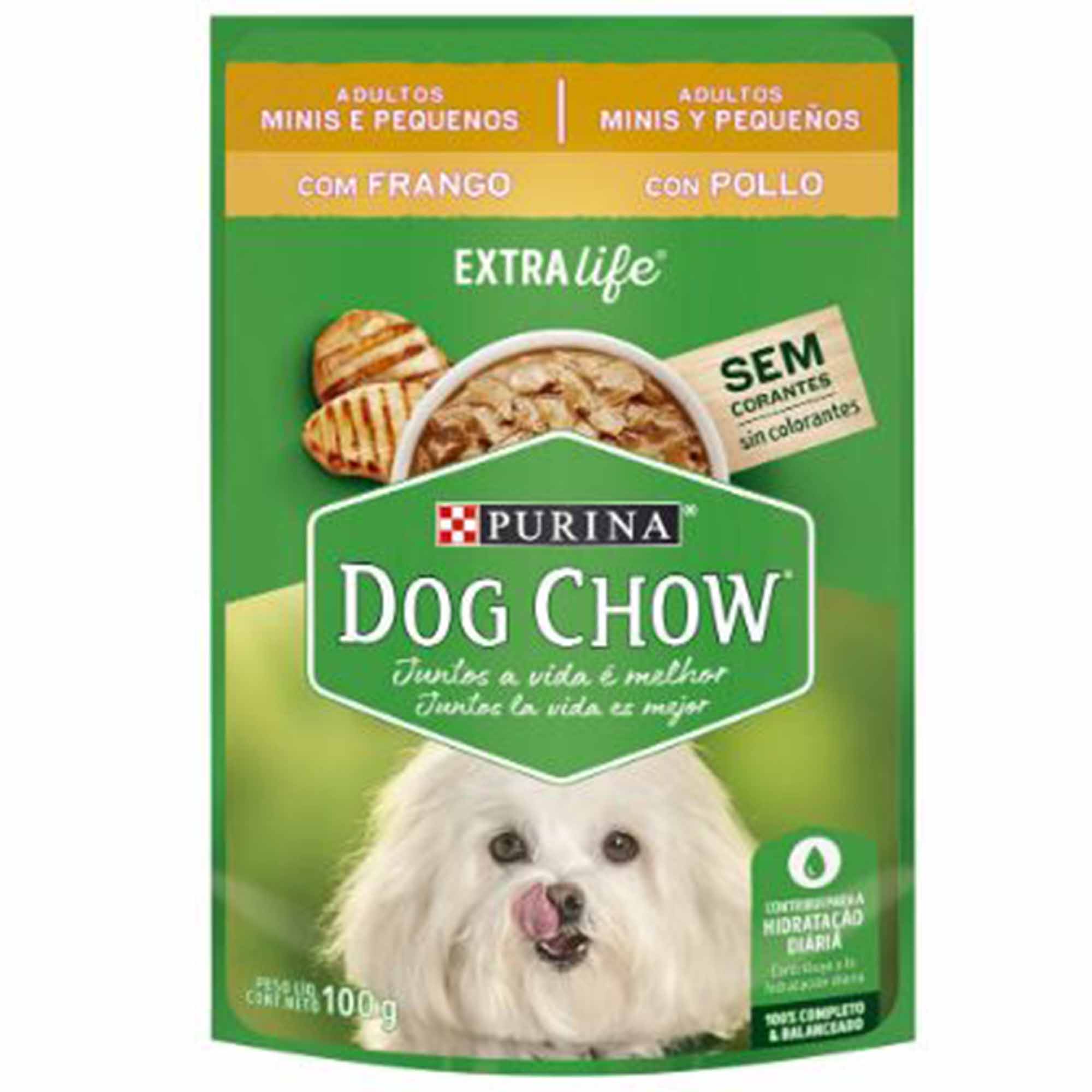 Ração Úmida Dog Chow Frango Sachê para Cães Adultos de Raças Pequenas 100g