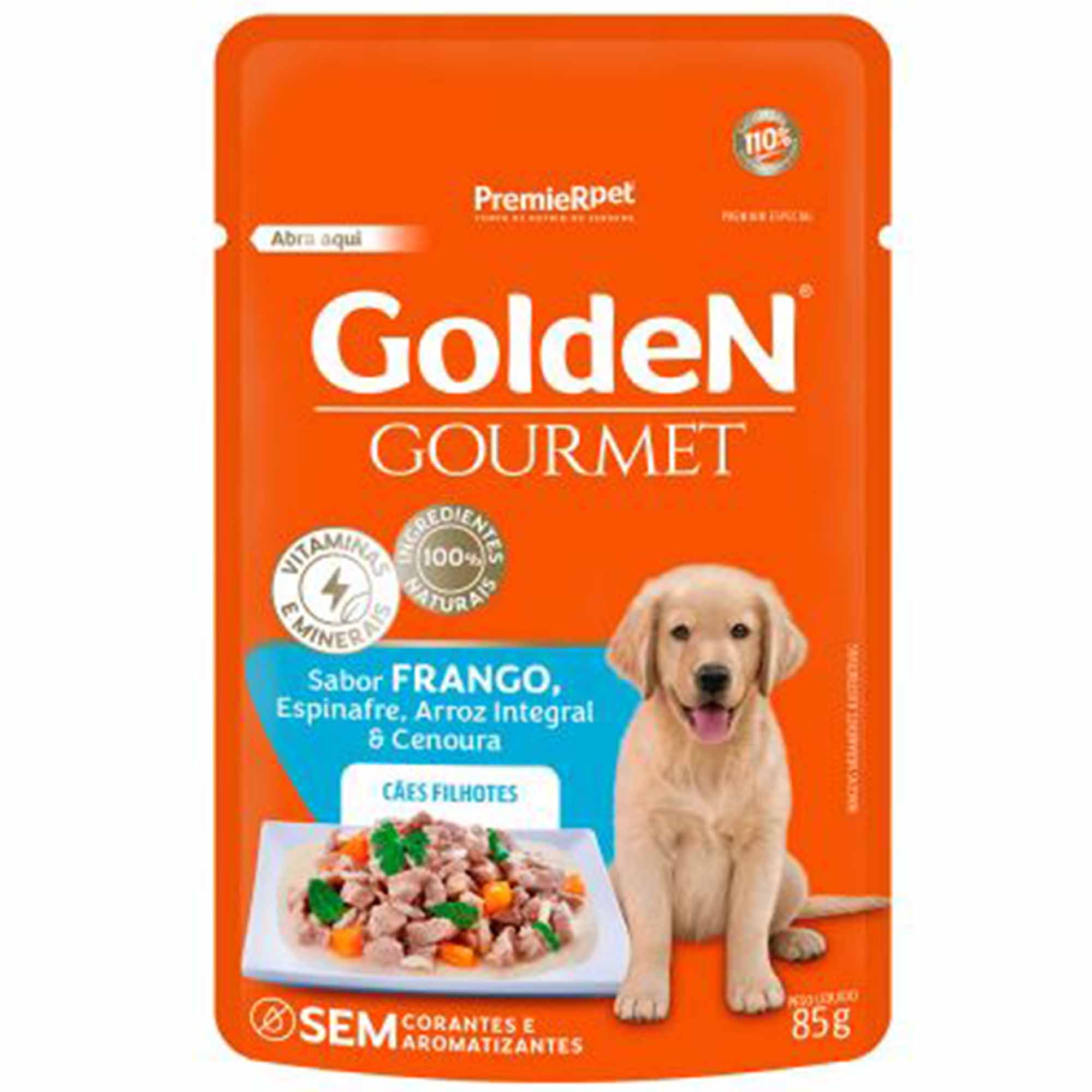 Ração Úmida Golden Gourmet para Cães Filhotes Sabor Frango 85g