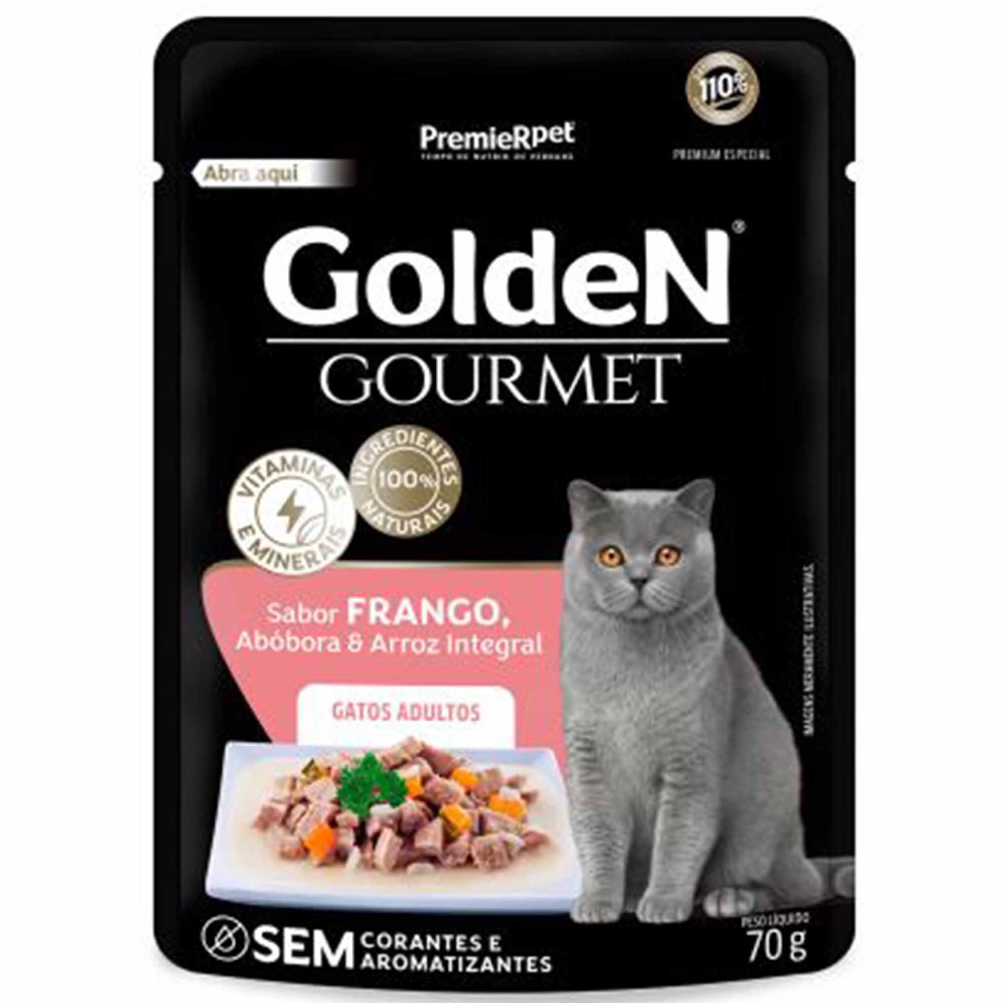 Ração Úmida Golden Gourmet Sabor Frango para Gatos Adultos 70g