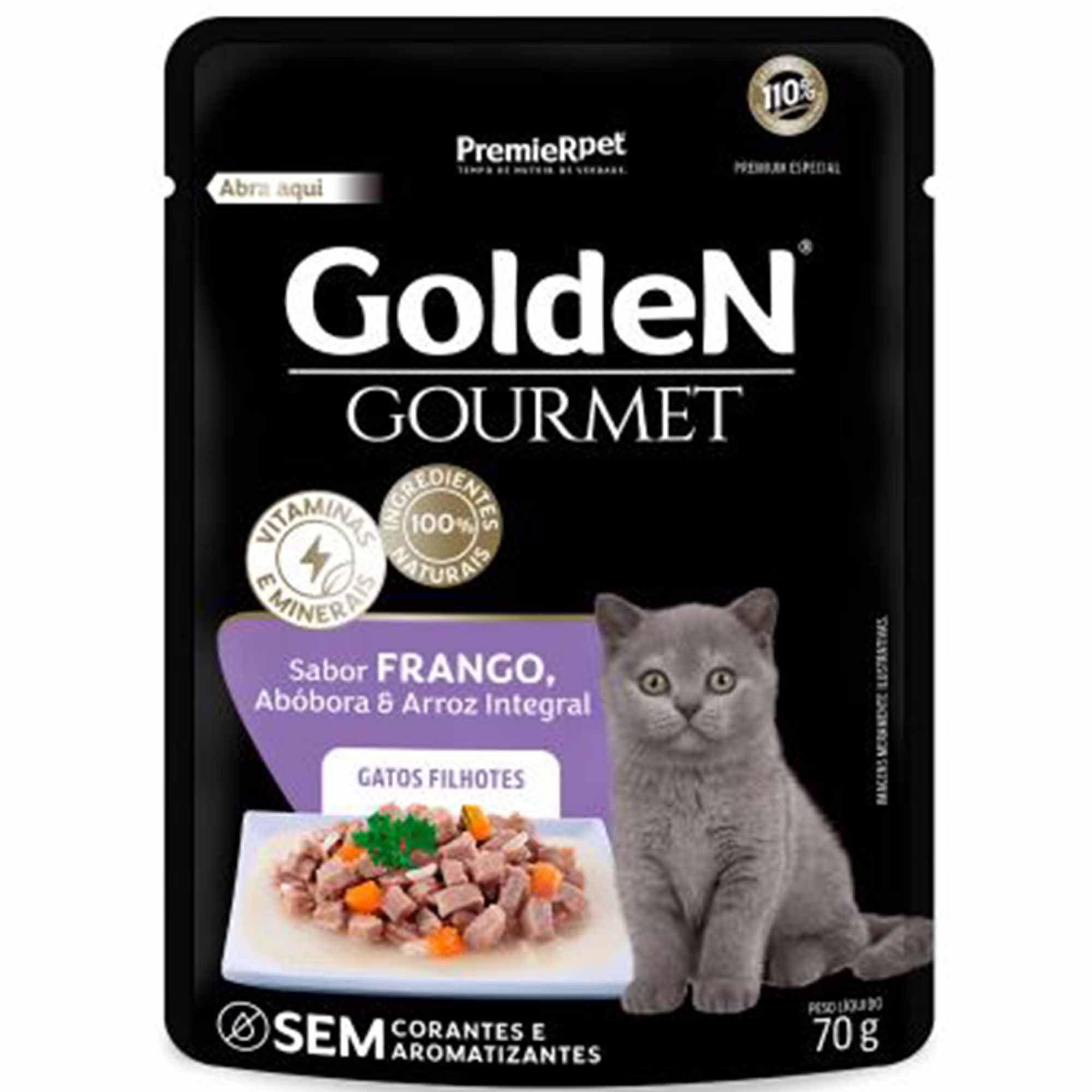 Ração Úmida Golden Gourmet Sabor Frango para Gatos Filhotes 70g