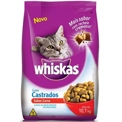 Ração Whiskas Carne - Gatos Castrados - 10,1kg