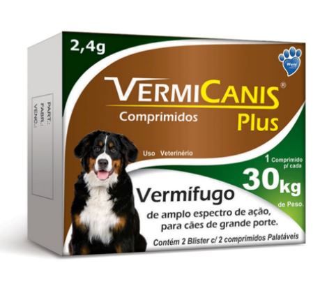 Vermífugo VERMICANIS Plus 2,4g/30kg - Unidade