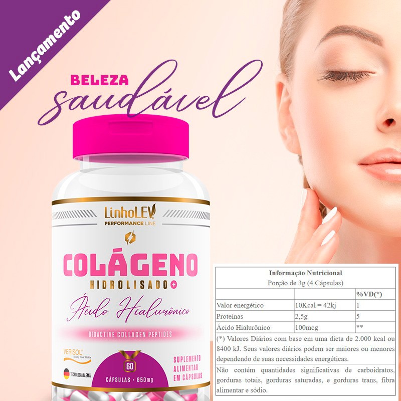 Colágeno Verisol® + Ácido Hialurônico 3 Frascos