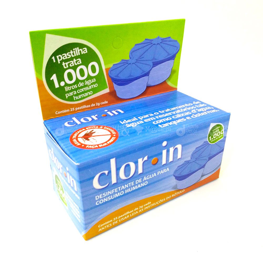 Cloro em Pastilhas para Caixas D'Água Clorin 25 un. 2g 1000L