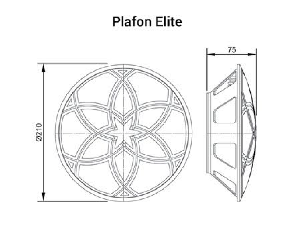 Plafonier Elite para 1 Lâmpada 60W - Ilumi
