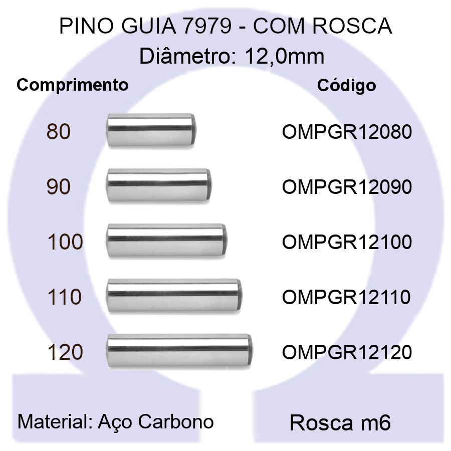 Pino Guia 7979 OMPGR 12080/90/100/110/120 (Emb.20 peças)
