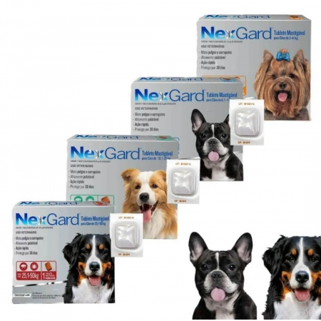 Antipulgas e Carrapatos Nexgard para Cães (AVULSO)