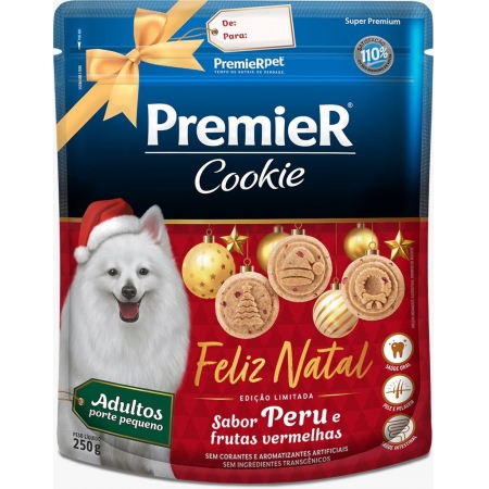 Biscoito Premier Cookie Cães Adultos Porte Pequeno Peru e Frutas Vermelhas 250g