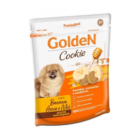 Biscoito Golden Cookie Cães Adultos Porte Pequeno Banana, Aveia e Mel 350 Gr