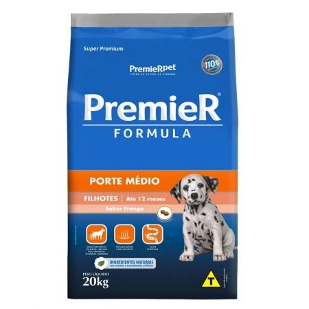 Premier Formula Cães Filhotes Porte Médio Frango 20 kg