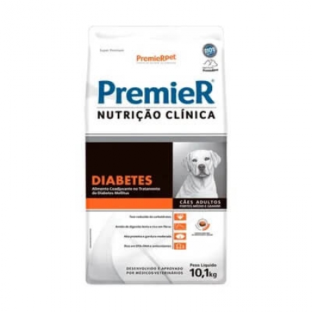 Premier Nutrição Clínica Cães Diabetes Raças Médias e Grandes 10kg