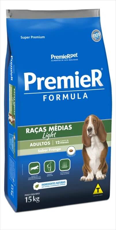 Premier Formula Cães Light Raças Médias Frango 15 kg  - Agropet Mineiro