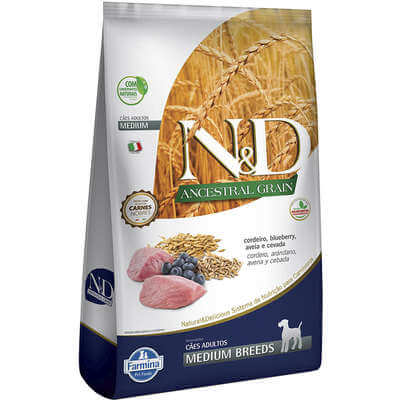 N&D Ancestral Grain Cães Adultos Medium - Cordeiro 10kg