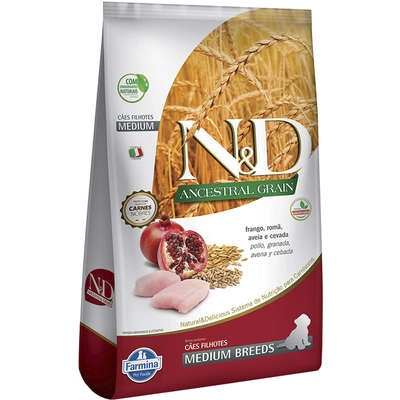 N&D Ancestral Grain Cães Filhotes Medium - Frango 10kg  - Agropet Mineiro