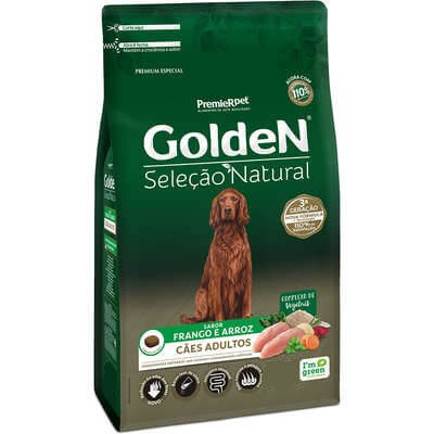 Ração Golden Seleção Natural Cães Adultos Frango 12kg  - Agropet Mineiro